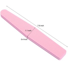 10 Pcs Nail Buffers Block Files Sponge Washable Double Sided 100/180 Sanding Buffing File for Acrylic Nails, (Pink)
