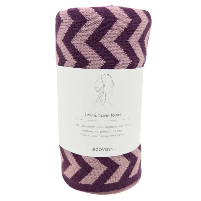 Ecovask Travel Towel & Hair Wrap - Organic Cotton, Original