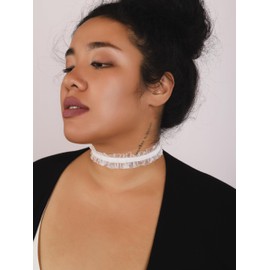 Hanary Gothic Lace Victorian Choker, White Choker for Women, Goth Vintage Necklace, Christmas Jewelry Gift For Women