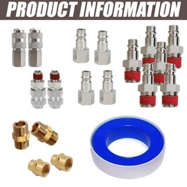 PRITOK 19 Pcs 1/4" BSP Euro Air Fitting Air Line Connectors: Air Coupler Set, Euro Style Hose Compressor Fittings, Air Compressor Fittings, Thread Quick Release Connector for Pneumatic Tools
