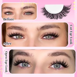 PHKERATA Wispy Lash Clusters Kit Natural Lash Extension Kit 192 pcs Cluster Eyelash Extension Kit DIY Individual Lashes Lashes with Lash Glue Bond and Seal Tweezers Soft Eyelash Clusters, 8-16 mm