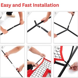 ActiveWave 7x7ft Football Throwing Net, Practice Training Equipment for Throw Accuracy, Improve Targeting, Football Trainer for Kids w/ 5 Target Pockets, Carry Bag, 4 Stakes