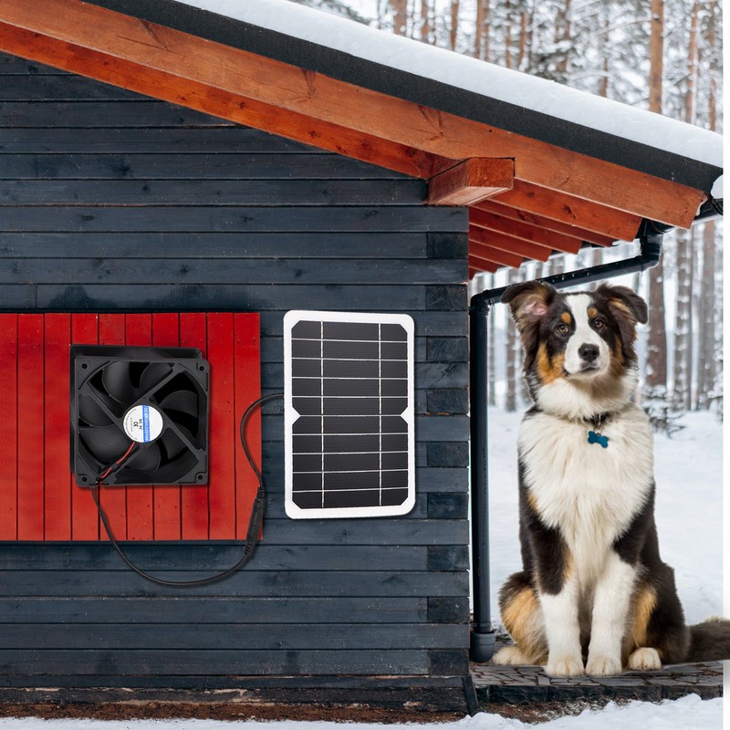 6W 5V Solar Panel with Fan Ventilator Chicken Coops Solar