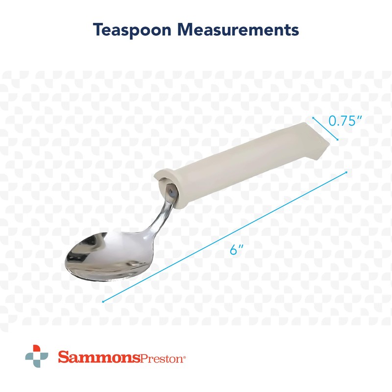 Sammons Preston Plastic Handle Swivel Teaspoon, Adaptive Utensils, 6" Long