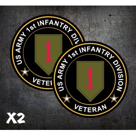 L1G 1st Infantry Division Veteran 4in BIG RED ONE ARMY WW2 Vietnam War Sticker Decal