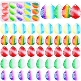 Fishing Lures Spinner Blades Kit, 50PCS DIY Lure Making Supplies Custom Colorado Blades for Lure Making Walleye Spinner Rigs