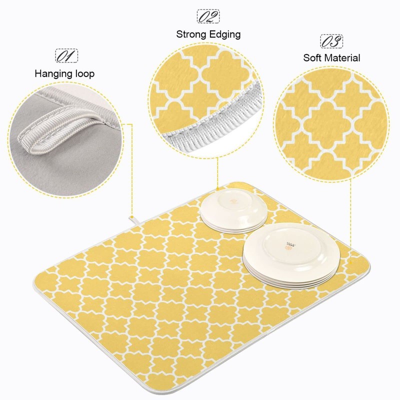 Super Absorbent Dish Drying Mat, Microfiber Fast-Drying Dish Mat, 24"