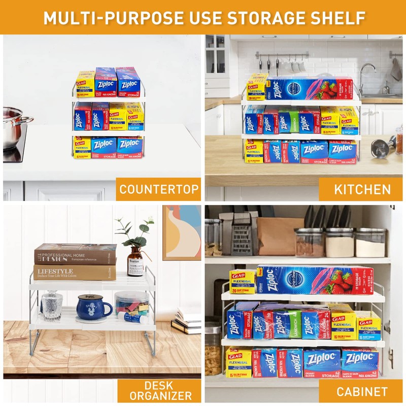 2 Pack Pantry Organization and Storage, Expandable Foil and Plastic