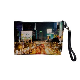 Canvas Bag - Metropole de Nuit Lumiere Traffic - Canvas Cosmetic Bag in Linen Look - Purse - 15 x 10 cm, linen, Cosmetic bag