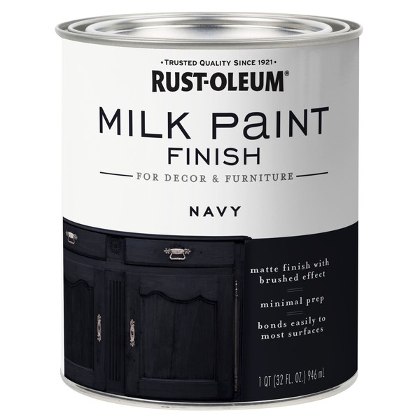 Rust-Oleum 331051 Milk Paint Finish, Quart, Navy, 32 Fl Oz
