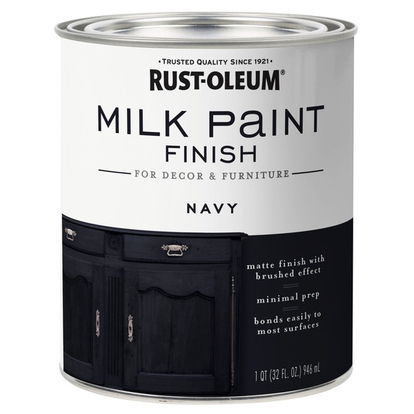 Rust-Oleum 331051 Milk Paint Finish, Quart, Navy, 32 Fl Oz (Pack of 1)
