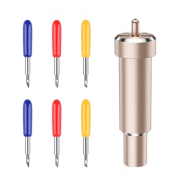 Briartw 30/45/60°Metal Cut Blades & Housing Kit for Maker/Maker 3/ Explore Air 2/ Explore 3 Machines-Replaceable Deep-Point Blade & Fine-Point Blade DIY Craft-1 Housing + 6 Blades (2x30°+2x45°+2x60°)