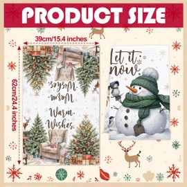 HMJKL Christmas Kitchen Towels, Winter Tea Dish Towels for Christmas, Xmas Housewarming Gifts for Women Neighbor Friends, Winter Holiday Hand Towels Set of 2, Snowman Kitchen Decor for Farmhouse -06
