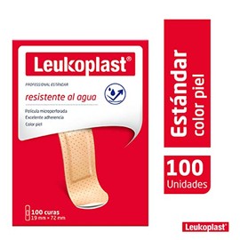Leukoplast Resistente Al Agua Color Piel 19x72mm, 100 unidades
