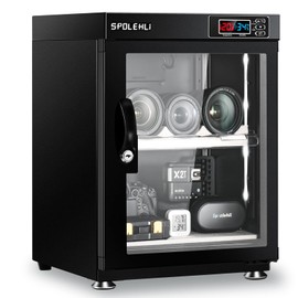 Dry Cabinet Camera Digital Control Dehumidifier 35L Electronic Dry Box with LED Lights Noiseless & Energy Saving for Camera Lens & Electronic Equipment Storage