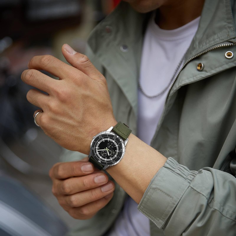 BISONSTRAP Sporty Nylon Watch Straps, Military Watch Bands for Men