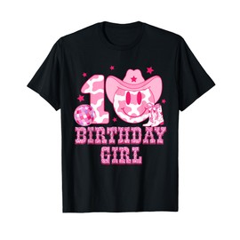 10th Birthday Girls 10 Year Old Cowgirl Western Disco Ball T-Shirt