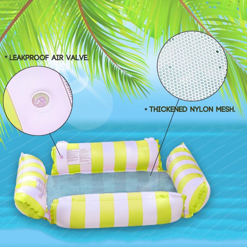 LONEEDY Pack of 2 4-in-1 Pool Hammock, Floating Chair, Lounge