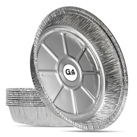 G4GADGET Aluminium Foil Trays – Pack of 10 – Round 9 Inch Food-Grade Disposable Baking Containers – Oven & Freezer Safe for Roasting, Cooking, and Catering