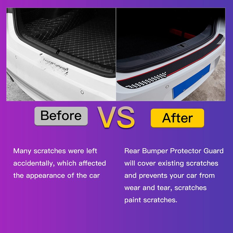 GZRUICA Rear Bumper Protector Guard Trunk Rubber Protection Strip Rubber