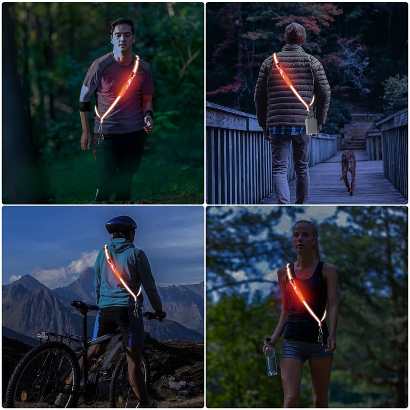 Todoxi LED Belt Reflective Sash for Walking at Night, High