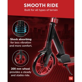 BOLDCUBE Big 2 Wheeler | Scooter for Kids & Teens Ages 7+ Years | Play & Commute | Front Suspension Fit with 200MM Wheels | Height Adjustable 86 to 111 cm