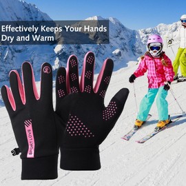 DILUSILK Mens Winter Gloves, Womens Winter Thermal Warm Gloves, Touch Screen Anti-slip Lightweight Gloves Liners for Cycling Biking Sporting Driving (Black)