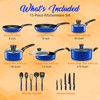 SereneLife Kitchenware Pots & Pans Basic Kitchen Cookware, Black Non-Stick