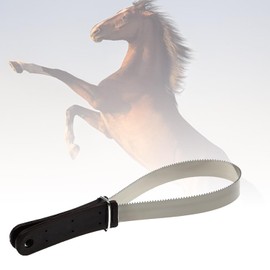 MEISH Horse Hair Brush Dual-Sided Shedding Blade Stainless Steel Shedder Scraper Horse Shedding Grooming Tool for Horse (Black)