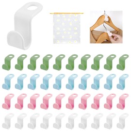 GAOHAN 102 Pcs Clothes Hanger Connector Hooks, Space Saver Hangers, Space Saving Coat Clothes Connectors Hangers Hooks for Wardrobe Closet Garderobe Organiser Hooks Space Saving Savers,4 Colors