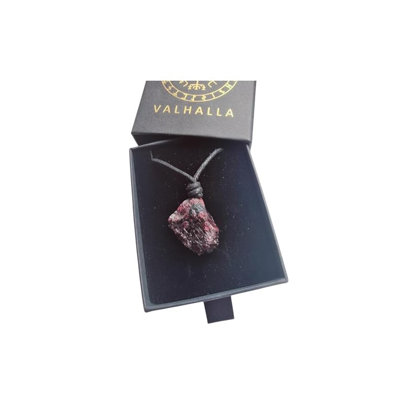 VALHALLA Garnet Necklace Natural Stone Universal Pendant for Men and