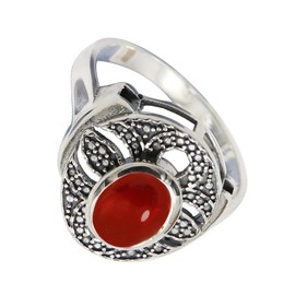 Cabochon Karneol-Edelstein- Sterling silber Band Ring für Männer und Frauen in allen Größen Schmuck CRG1083BZ29_(75 (23.9))