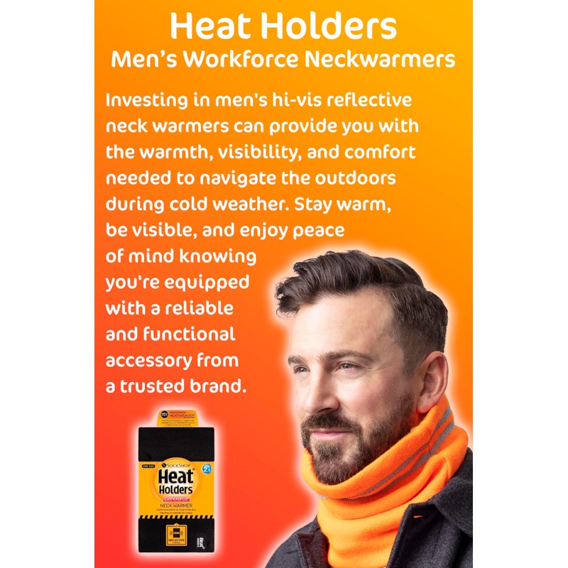 HEAT HOLDERS - Men's Neon Winter Knitted Work Neck Warmer
