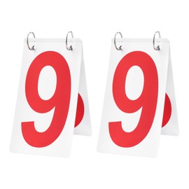 GOGO 2 Sets Water-Resistant Flip Scoreboard Numbers, 4 x 7 Inch, Visible Red Number 0-9 Double Sides