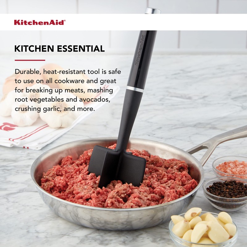 KitchenAid Classic Meat Masher, 10.8-Inch, Black