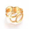 LZD 304 Stainless Steel Finger Rings Gold Size 7 17mm 