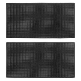 2 Pack Rubber Bar Mats, 24" x 12" Black Large Bar Service Mat, Spill Mat for Countertop, Bartending, Rubber Bar Mats, Efficient and Stylish Solution for Every Bartending Need,by KUKLIPJIM