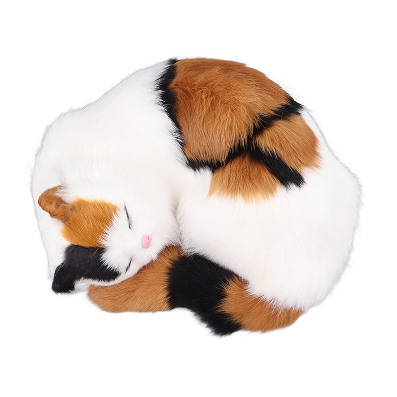 Fur Cat Figurine Simulation Innovative Hand Crafted Cute Fur Cat