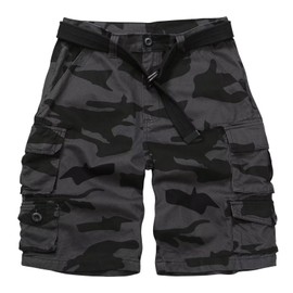 GSGGIG - Pantalones cortos tipo cargo para hombre, ajuste relajado, camuflaje, senderismo, trabajo, trabajo, casual, con 9 bolsillos, sin cinturón, E Camuflaje, 32