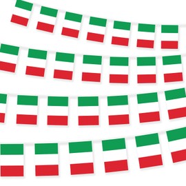 10m Italy Banner Italy Bunting Garland with 30PCS Small Banner for Indoor Outdoor Home Garden Birthday Festivals Wedding Opening Ceremony Decoration Polyester Material Fabric - 21.5 * 14cm