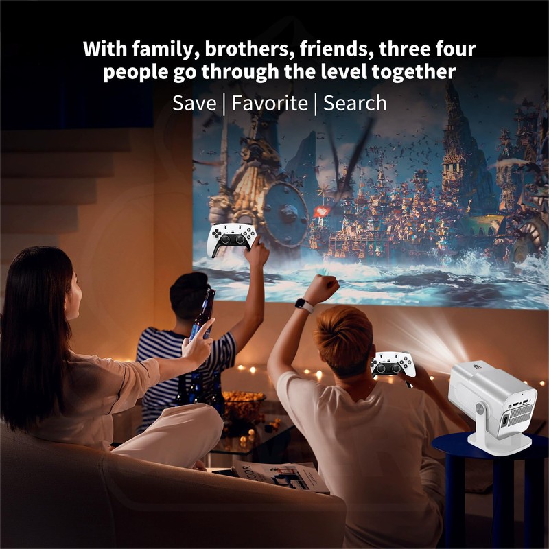 HCS350 Pro Projector and game,Retro 4K Smart Game Projector 1280*1080P