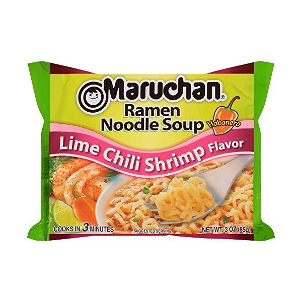 Maruchan Ramen Lime Chili Shrimp, 3 Ounce (Pack of 24)