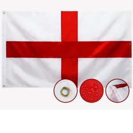 Double Sided England Flag 3x5 Outdoor Made In USA English Flags ，Heavy Duty 210D Nylon, Sewn Stripes, Stronger Brass Grommets,4 Stitched Hemming, Perfect for Outside