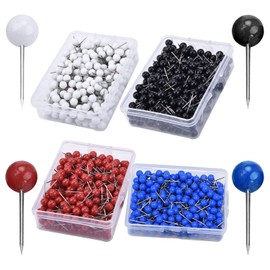 1, 200 Pieces Of Colorful Plastic Pins, Paper Tacks, Map Marker Push Pins, Bulletin Board Accessories