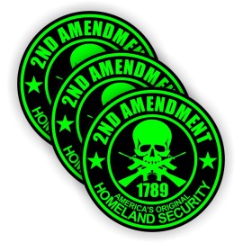 Unbranded/Generic 3x- 2nd Amendment Hard Hat Stickers Motorcycle Helmet Decals / Neon USA Tactical