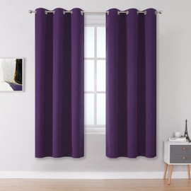 DUALIFE Royal Purple Blackout Curtain Panels for Window Treatment 63 Inch Length 2 Panels Set Thermal Insulated Room Darkening Bedroom Curtains Drapes for Living Room 42 x 63 Inch Grommet Top