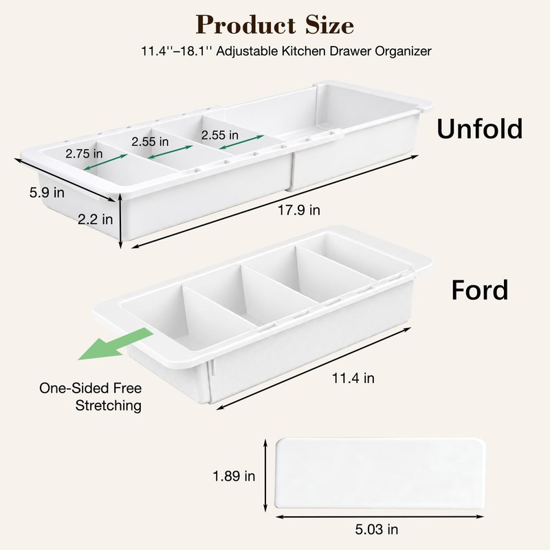 Expandable Measuring Cup Organizer & Measuring Spoon Organizer for Deep