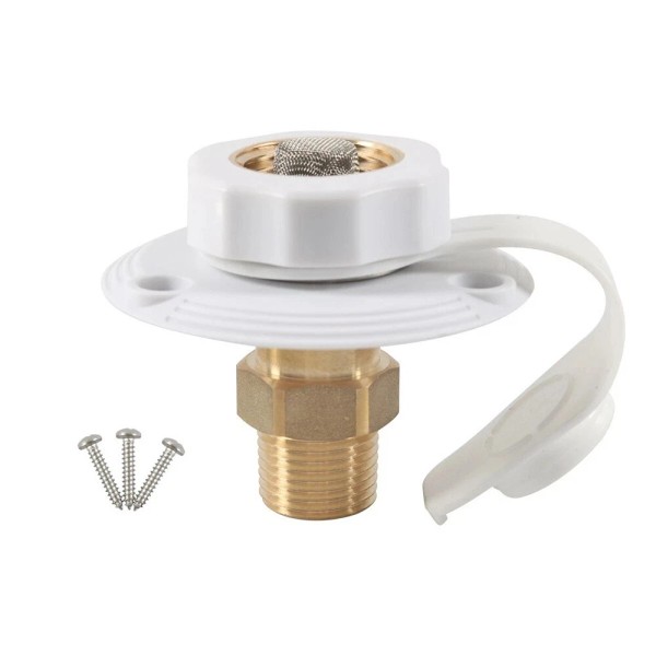 Unbranded RV City Water Inlet With Check Valve Flange Hose