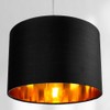 Contemporary and Chic Black Cotton 12" Table or Pendant Circular