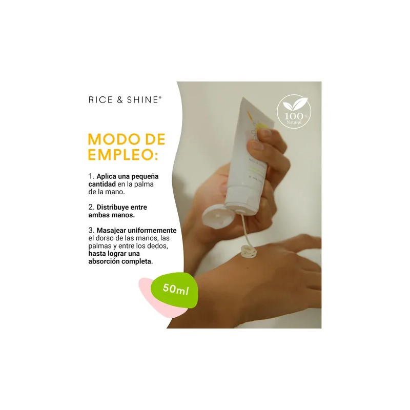 Rice&shine Crema De Manos Hidratante Con Aceite De Arroz50ml
